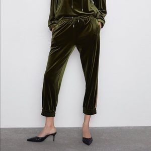 SOLD Green Velvet Joggers